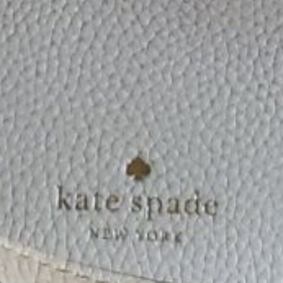 KATE SPADE Hayes Ivory Pebbled Leather Double Handles Zip Tote Bag - Picture 2 of 2